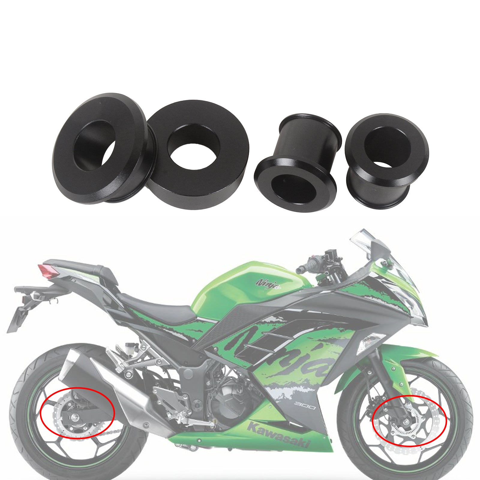 RaceReady Kawasaki Ninja 300 2013-2017 Captive Wheel Spacers